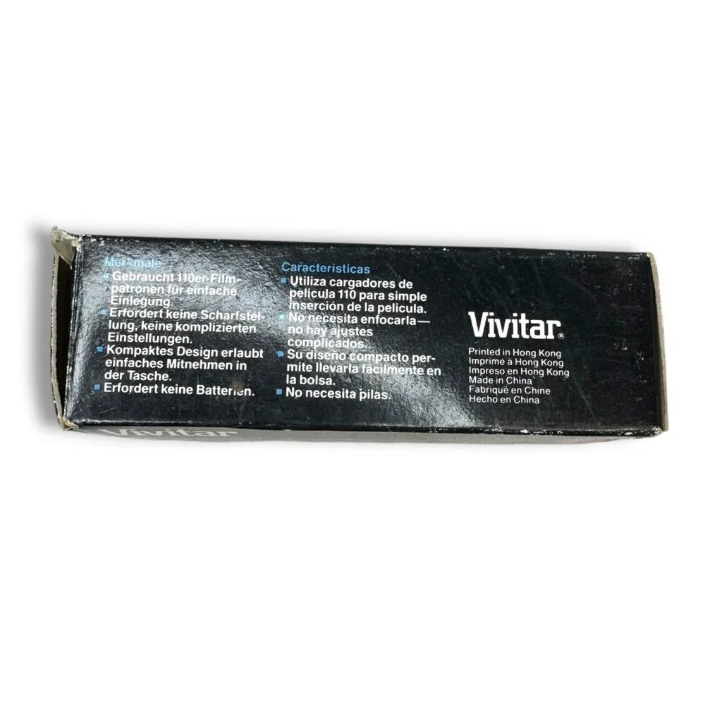 Vivitar Point ’N Shoot 110 Film Camera Box Manuals & Wrist Strap Vintage